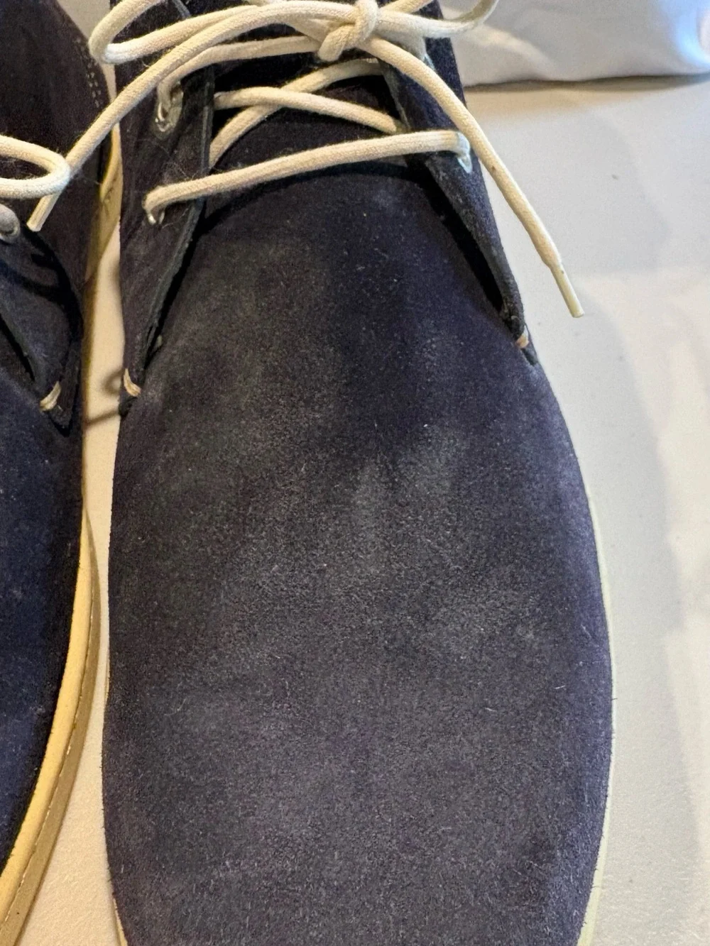 Salvatore Ferragamo - Men's Rico Chukka Boots in Navy Blue Suede.  Size 11.5